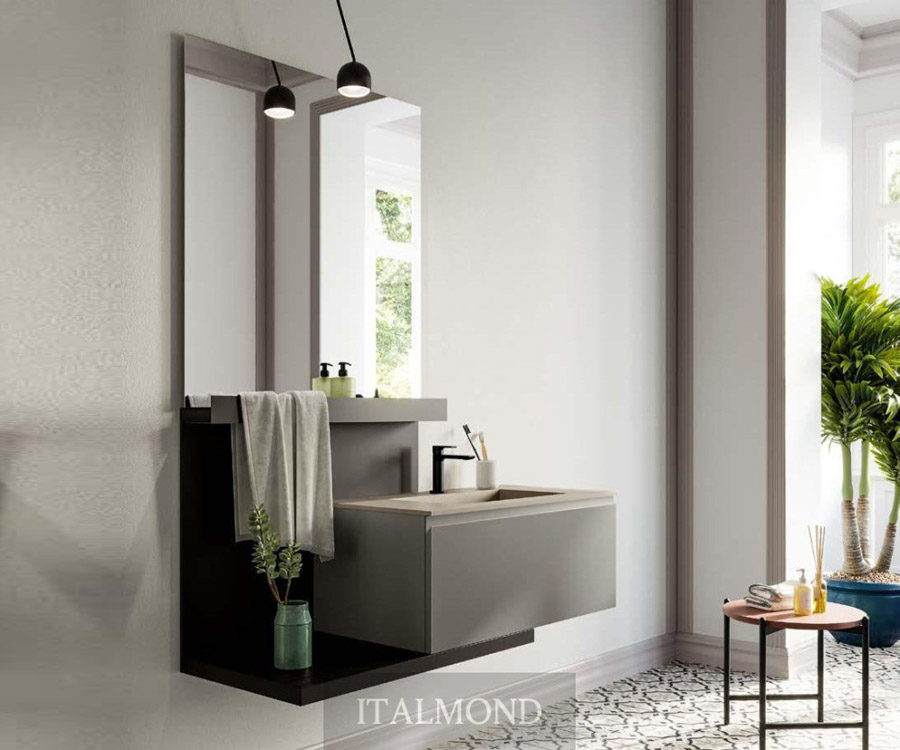 Небольшая раковина в ванной с зеркалом