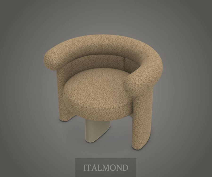 Кресло-тубус бежевого цвета с текстурированной обивкой