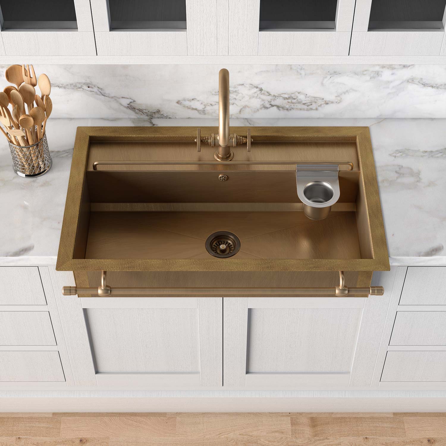 Раковина для кухни Officine Gullo Semi-recessed rectangular sink with step / Lavello da semi-incasso rettangolare con gradino OFFICINE GULLO