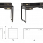 Письменный стол Diamond 4 drawers TOSCONOVA