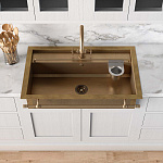 Раковина для кухни Officine Gullo Semi-recessed rectangular sink with step / Lavello da semi-incasso rettangolare con gradino OFFICINE GULLO