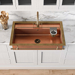 Раковина для кухни Officine Gullo Semi-recessed rectangular sink with step / Lavello da semi-incasso rettangolare con gradino OFFICINE GULLO