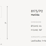 Торшер Лампа напольная Italamp Matilda 8173/P2 ITALAMP
