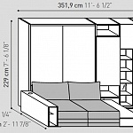 Кровать трансформер с диваном 258 On off solution TUMIDEI