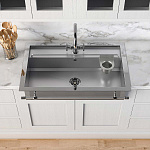 Раковина для кухни Officine Gullo Semi-recessed rectangular sink with step / Lavello da semi-incasso rettangolare con gradino OFFICINE GULLO