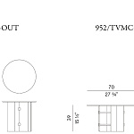 Стол журнальный уличный Potocco Double L Glaze 952/TVCH-52-OUT - 952/TVMC-70-OUT - 952/TVBC-110-OUT - outdoor POTOCCO