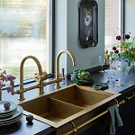 Двойной смеситель с изогнутым изливом Officine Gullo Double mixer with arch spout / Doppio miscelatore con getti ad arco OFFICINE GULLO