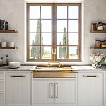 Смеситель для кухни Officine Gullo Deck tap with arch spout / Rubinetto a ponte con getto ad arco OFFICINE GULLO