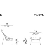 Кресло уличное Potocco Cut 910/PLR - 910/PPR - outdoor POTOCCO