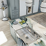 Раковина для кухни Officine Gullo Semi-recessed rectangular sink with step / Lavello da semi-incasso rettangolare con gradino OFFICINE GULLO