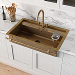 Раковина для кухни Officine Gullo Semi-recessed rectangular sink with step / Lavello da semi-incasso rettangolare con gradino OFFICINE GULLO