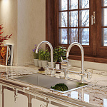 Двойной смеситель с изогнутым изливом Officine Gullo Double mixer with arch spout / Doppio miscelatore con getti ad arco OFFICINE GULLO